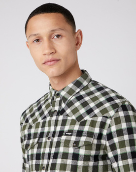 WRANGLER LS WESTERN SHIRT MĘSKA KOSZULA ABSINTHE GREEN W5ADT2XQZ 112130094