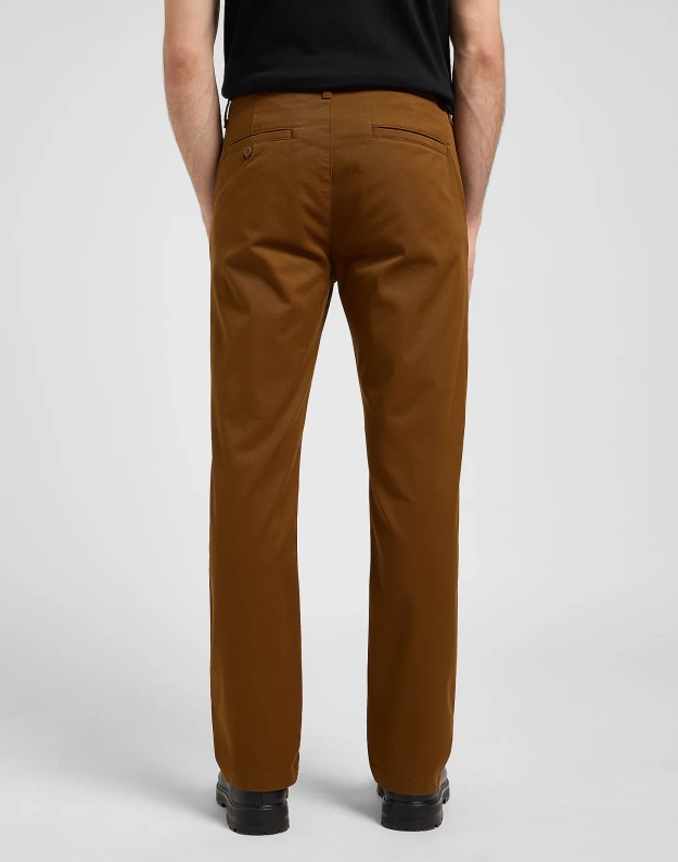 MESKIE SPODNIE LEE REGULAR CHINO QUAIL BROWN 112370608