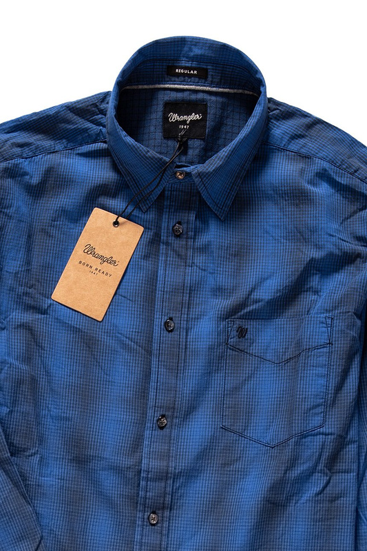 WRANGLER LS 1 PKT SHIRT BLUE W5760NA05