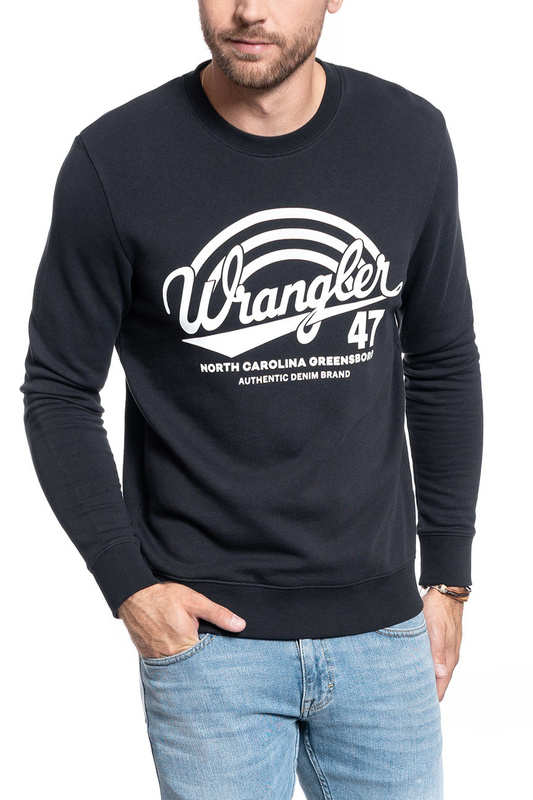 MĘSKA BLUZA WRANGLER LOGO CREW BLUE GRAPHITE W6C0HAX15 112130701