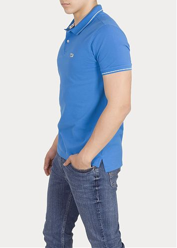 LEE PIQUE POLO MĘSKA KOSZULKA Z KRÓTKIM RĘKAWEM LOGO DIPPED BLUE L61ARLLA 112113699
