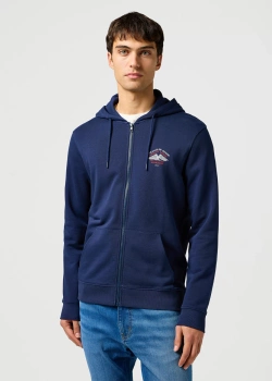 WRANGLER MĘSKA BLUZA WRANGLER GRAPHIC ZIP HOODIE NAVY 112362887