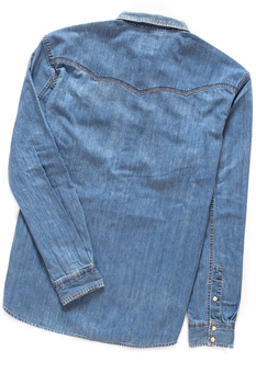 WRANGLER L/S CLASSIC WESTERN LIGHT INDIGO W5834O14E