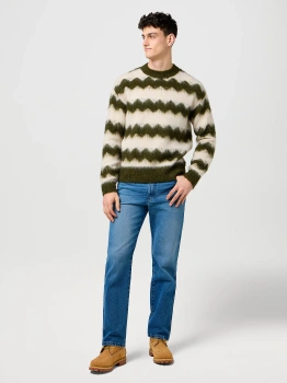 MESKI SWETER WRANGLER STRIPED SWEATER IVY GREEN 112371558