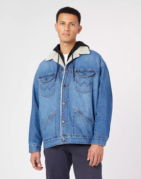 WRANGLER OVERSIZED SHERPA MĘSKA KURTKA JEANSOWA NEW FAVORITE W478LH21Y 112323627