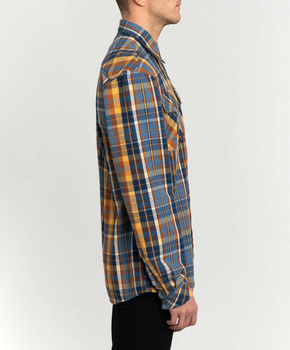 LEE x TIMBERLAND FLANNEL SHIRT MĘSKA KOSZULA W KRATĘ KRATA ESTATE BLUE L67DFT22 112116862