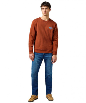 MESKA BLUZA WRANGLER SMALL LOGO CREW SMOKED PAPRIKA 112364093