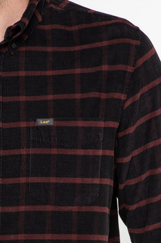 LEE BUTTON DOWN MĘSKA KOSZULA KRATA RHUBARB RED L880YZGB 112123500