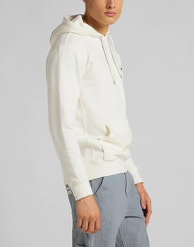 LEE PLAIN HOODIE MĘSKA BLUZA Z KAPTUREM LOGO ECRU L80YSPNQ 112121601