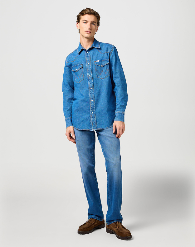 WRANGLER MĘSKA KOSZULA JEANSOWA WRANGLER WESTERN SHIRT COOL MEDIUM 112362373