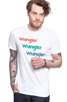 WRANGLER T SHIRT SS REPEAT TEE WHITE W7D7D3989 112131767