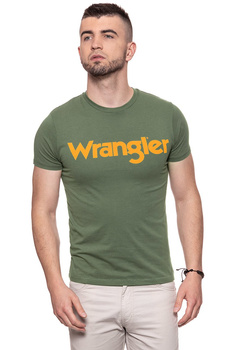 KOSZULKA WRANGLER SS LOGO TEE OLIVINE W7A86D3FR 112131296
