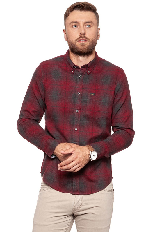 KOSZULA LEE BUTTON DOWN RHUBARB RED L880ZGGB 112123524
