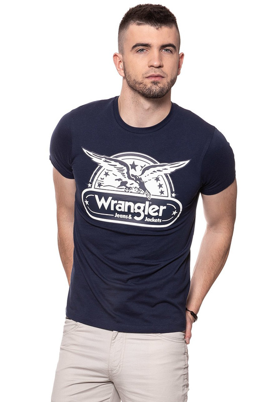 KOSZULKA WRANGLER SS EAGLE TEE NAVY W7B74FK35 112131543