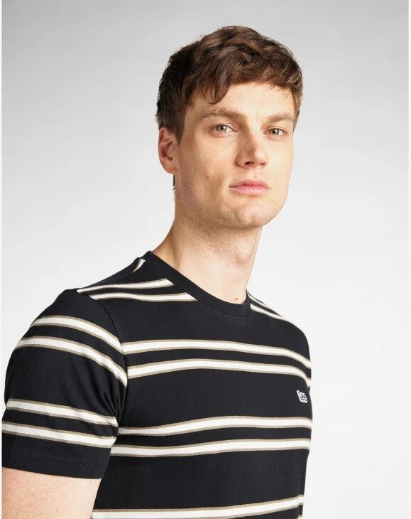 LEE BASIC STRIPE TEE MĘSKI T-SHIRT KOSZULKA W PASKI BLACK L61LEE01 112113931