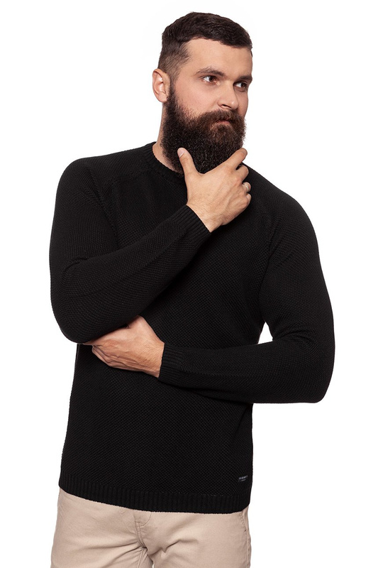 LEE STRUCTURED CREW KNIT BLACK L84EOC01
