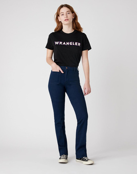 DAMSKI T-SHIRT WRANGLER HIGH RIB REGULAR TEE BLACK W7N9GH100 112131995