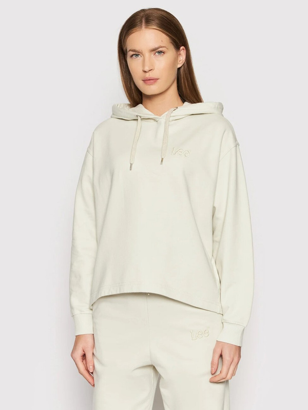 LEE LOOSE HOODIE DAMSKA BLUZA Z KAPTUREM LOGO WORKWEAR WHITE L53BTXTW 112144097