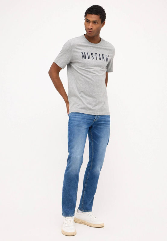 Męski T-Shirt Koszulka MUSTANG Style Austin Mid Grey Melange 1014695 4140 