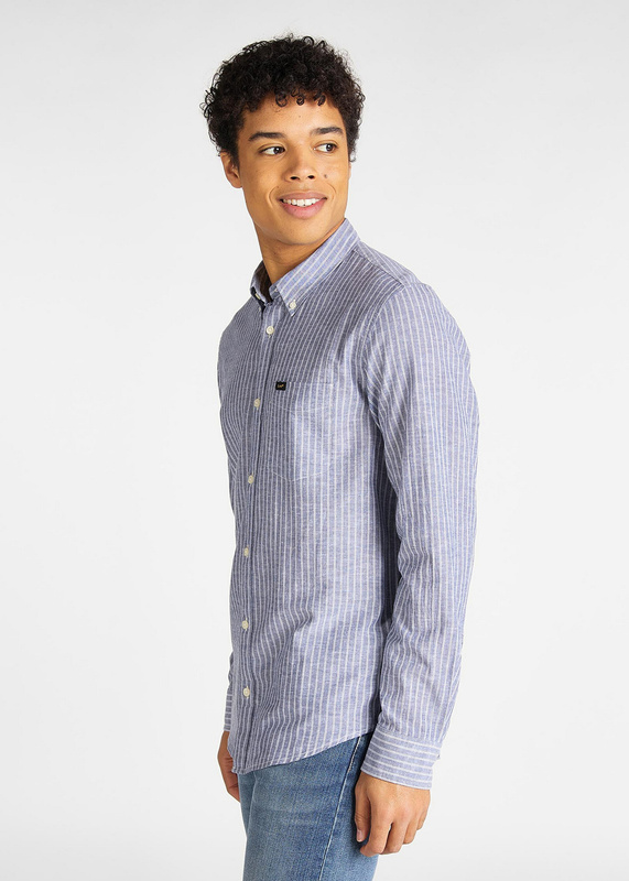 LEE BUTTON DOWN MĘSKA KOSZULA DŁUGI RĘKAW REGULAR FIT NAVY L880DB35 112123046