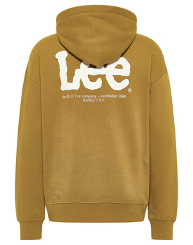 LEE LOGO LOOSE HOODIE MĘSKA BLUZA Z KAPTUREM NIEROZPINANA NADRUK AMMONITE L84HTJ85 112322634