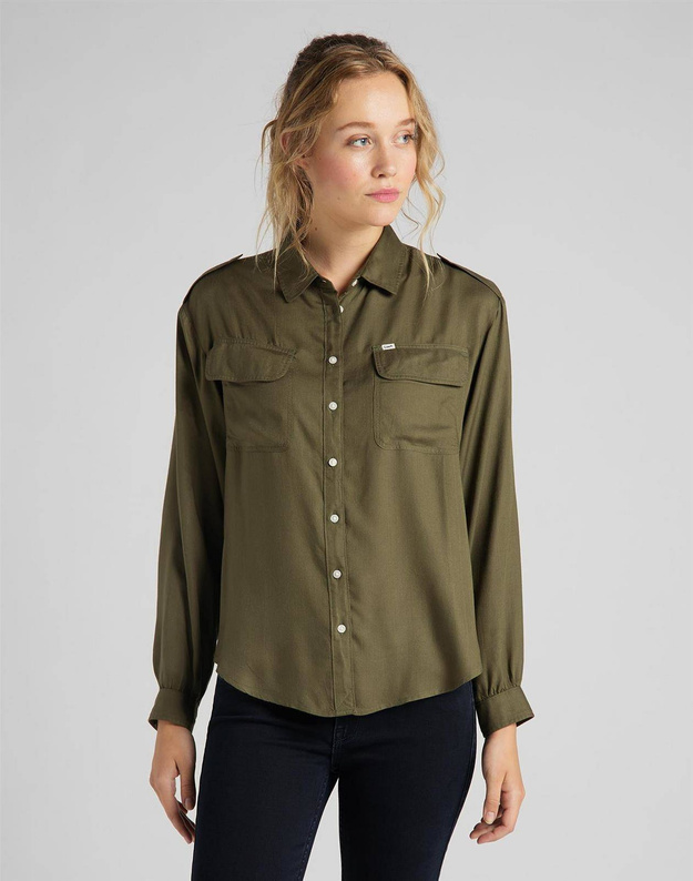 LEE UTILITY SHIRT DAMSKA KOSZULA OLIVE GREEN L45XJQNX 112110670