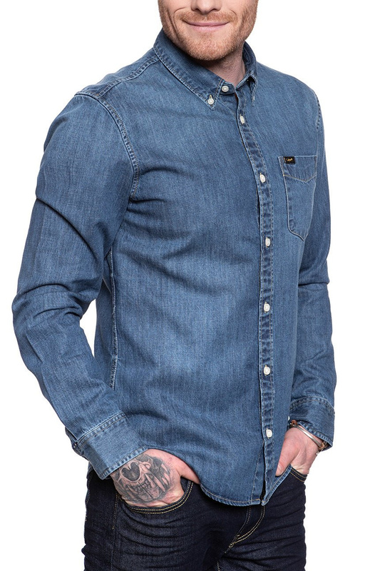 LEE BUTTON DOWN REGULAR FIT OIL BLUE L880PLMO 112123380