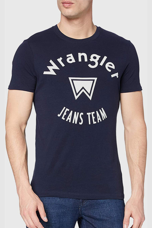 MĘSKI T-SHIRT WRANGLER SS JEANS TEAM TEE NAVY W7MLD3114 112131949