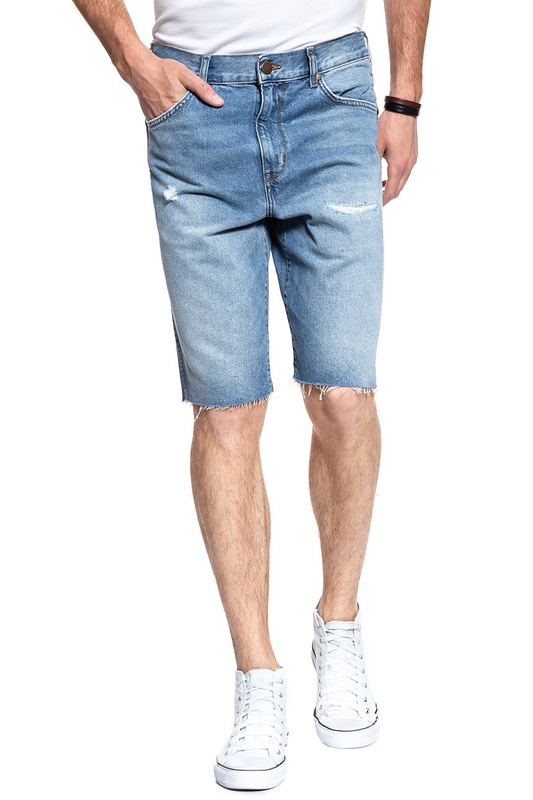 KRÓTKIE SPODENKI WRANGLER DENIM SHORT BLUE LAND W14CGW15W 112126590