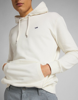 LEE PLAIN HOODIE MĘSKA BLUZA Z KAPTUREM LOGO ECRU L80YSPNQ 112121601