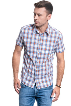 KOSZULA MĘSKA WRANGLER SS 1PKT BDOWN SHIRT WHITE W5J11O989 112130158