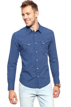 WRANGLER WESTERN 1PKT BUTTON DOWN DARK INDIGO