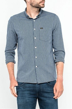 LEE SLIM BUTTON DOWN MĘSKA KOSZULA MATERIAŁOWA PASKI NIGHT SKY L66XZQSJ 112116850