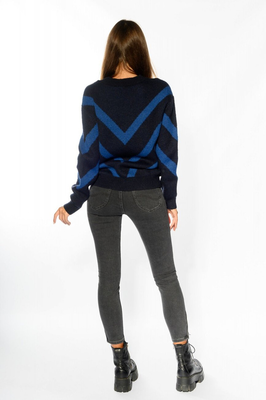 LEE PATTERN KNIT DAMSKI SWETER NIGHT SKY L52PLESJ 112112142