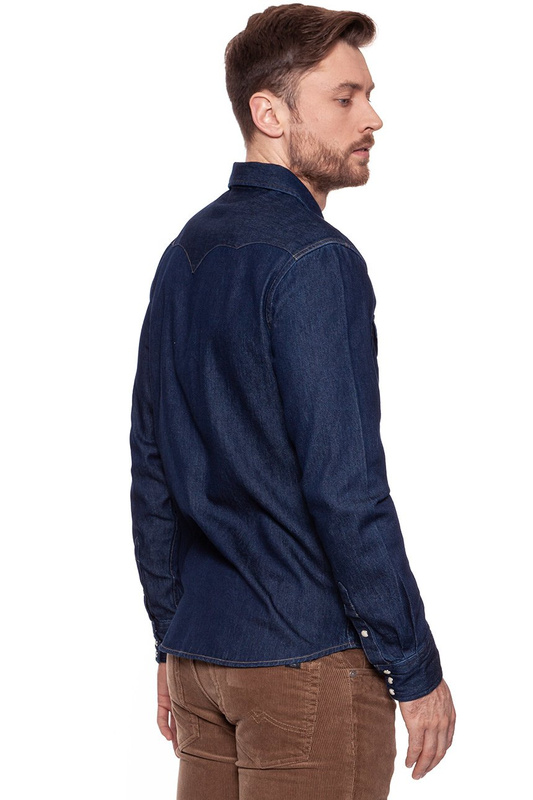 KOSZULA JEANSOWA MĘSKA WRANGLER WESTERN DENIM SHIRT DRY INDIGO W59421DZ0 112129744