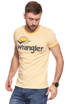 KOSZULKA WRANGLER RINGER LOGO TEE AMBER YELLOW W7B45FQUY 112131479