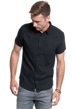 MĘSKA KOSZULA MATERIAŁOWA WRANGLER SS 1PKT SHIRT BLACK  W5J1LO100