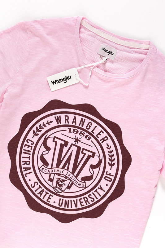 KOSZULKA WRANGLER OVERDYE TEE PEPPA PINK W7B36EBU6 112131461