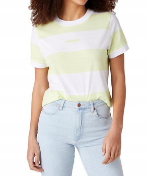 WRANGLER STRIPED HIGH RIB DAMSKI T-SHIRT LIME SHERBET W7N1GHG17 112131962