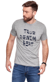 MUSTANG T SHIRT Denim Beat T-Shirt MID GREY MELANGE 1006414 4140