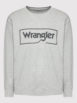 WRANGLER FRAME LOGO CREW MĘSKA BLUZA NADRUK MID GREY W662HAX37 112320241