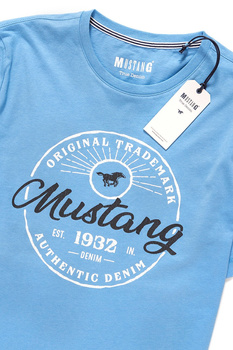 MUSTANG T SHIRT Logo Crack Tee HERITAGE BLUE 1007613 5092