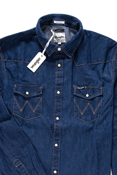 WRANGLER WESTERN DENIM SHIRT MID INDIGO W59731D8E