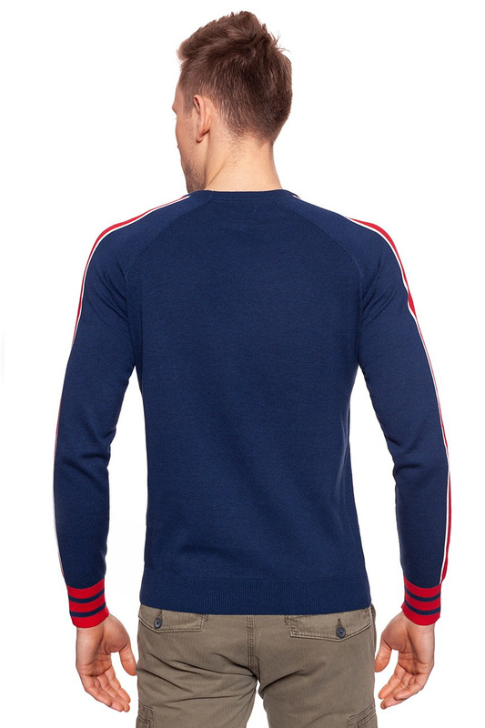 MĘSKI SWETER WRANGLER RAGLAN KNIT BLUE DEPTHS W8615PRJY 112132316