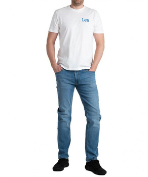 LEE MEDIUM WOBBLY TEE MĘSKI T-SHIRT KOSZULKA LOGO NADRUK BRIGHT WHITE LL04FQLJ 112331451