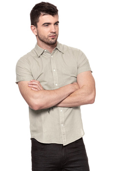 KOSZULA MĘSKA KRÓTKI RĘKAW WRANGLER SS 1PKT SHIRT PLAZA TAUPE W5860LOU5 112129512