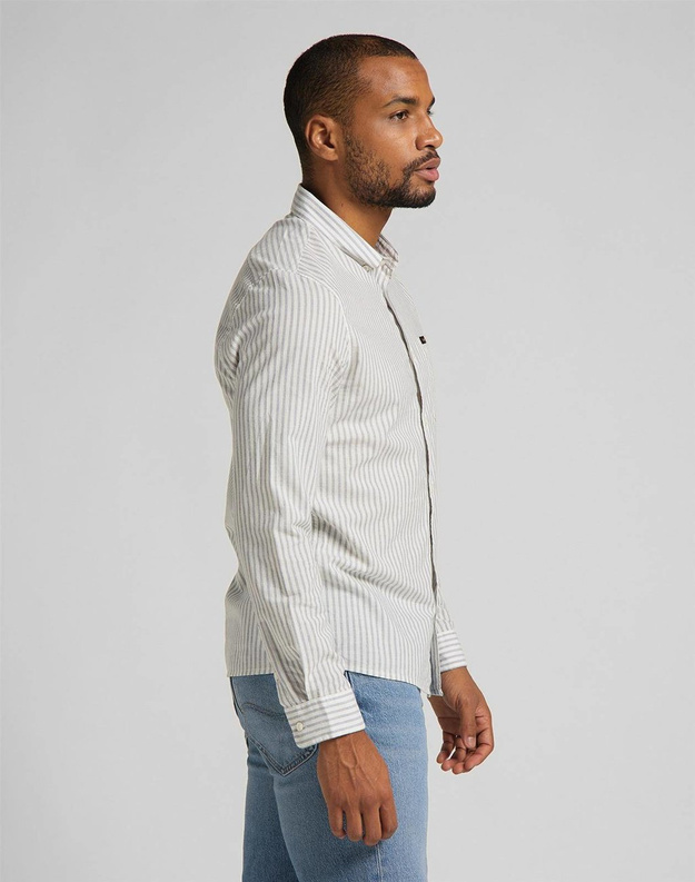 MĘSKA KOSZULA MATERIAŁOWA LEE SLIM BUTTON DOWN WHITE CANVAS L66XQBRR 112116796