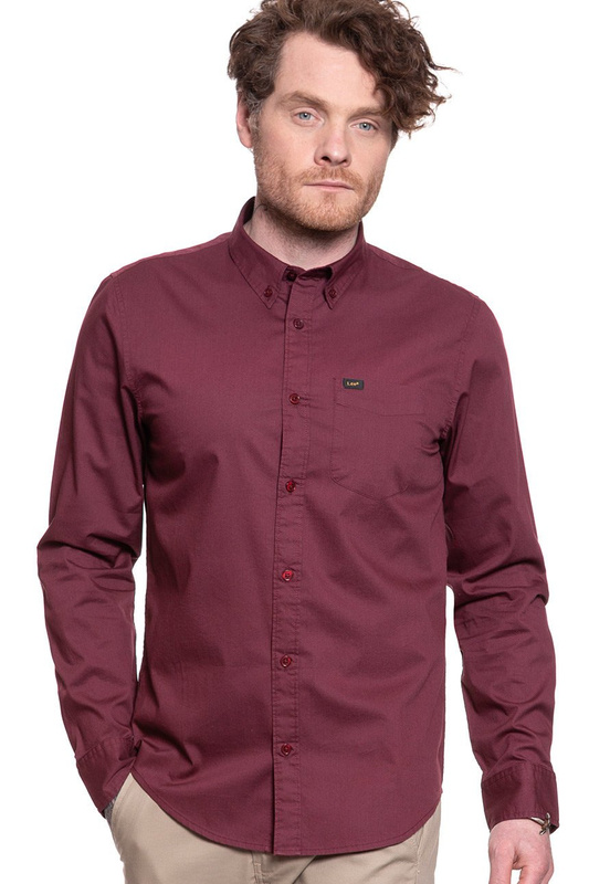 LEE LEE BUTTON DOWN BURGUNDY L880NBMF 112123304