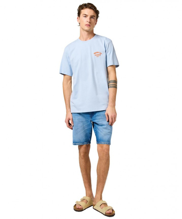 MESKA KOSZULKA WRANGLER SMALL LOGO TEE NIAGARA MIST 112362908