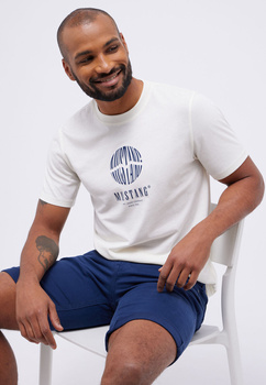 MĘSKA KOSZULKA MUSTANG Austin T-shirt NADRUK Whisper White 1014951 2013